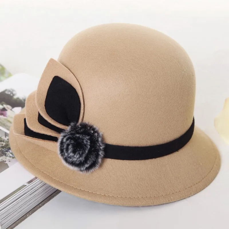 Женские теплые шапки в стиле ретро SILOQIN элегантные английском с декоративным