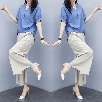 2019 Vintage Plus Size Summer Set Women Cotton Linen Pocket Twinset V Neck High Waist Fashion Korean Two Piece Set
2019 Vintage Plus Size Summer Set Women Cotton Linen Pocket Twinset V Neck High Waist Fashion Korean Two Piece Set