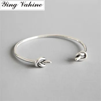100% 925 Sterling Silver Double Knot Open Bangles for Women Jewelry pulseras mujer
100% 925 Sterling Silver Double Knot Open Bangles for Women Jewelry pulseras mujer