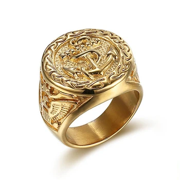 Hip hop color Silver gold 316L Stainless Steel ring top quality anchor biker men Ring hot sale Man's fashion jewelry 7 -15 size
Hip hop color Silver gold 316L Stainless Steel ring top quality anchor biker men Ring hot sale Man's fashion jewelry 7 -15 size