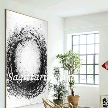 Hand made Contemporary Abstract Modern Oil Paintings Canvas Black And White Circle Wall Art Home Decoration Fine Art
Hand made Contemporary Abstract Modern Oil Paintings Canvas Black And White Circle Wall Art Home Decoration Fine Art