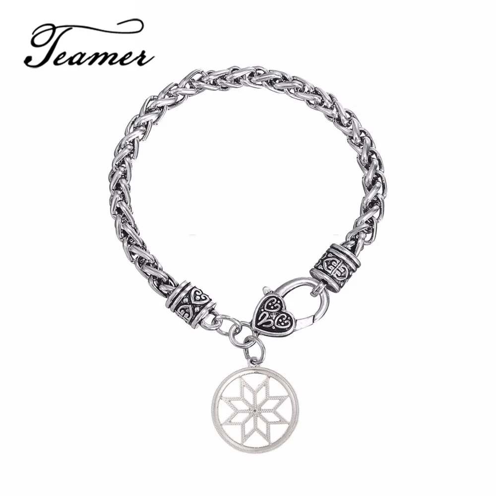 Teamer New Sliver Color Amulet Alatyr In The Circle Bracelet Ethnic Charm Bracelet Men Cuff Wrap Magic Mens Talisman
Teamer New Sliver Color Amulet Alatyr In The Circle Bracelet Ethnic Charm Bracelet Men Cuff Wrap Magic Mens Talisman