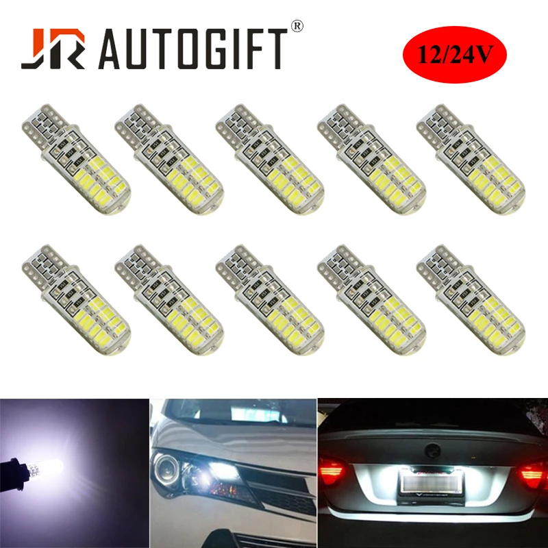 200xT10 W5W 194 3014 24SMD Crystal silica led lamp White 12V 24V LED Automotive bulb Wedge Light License plate light Car Styling
200xT10 W5W 194 3014 24SMD Crystal silica led lamp White 12V 24V LED Automotive bulb Wedge Light License plate light Car Styling