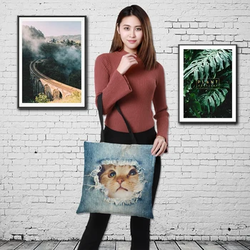 CROWDALE Customized Double-sided printing linen bag cats Printing Women Large Shopping Bag Ladies shoulder bag gift 43cm*43cm
CROWDALE Customized Double-sided printing linen bag cats Printing Women Large Shopping Bag Ladies shoulder bag gift 43cm*43cm