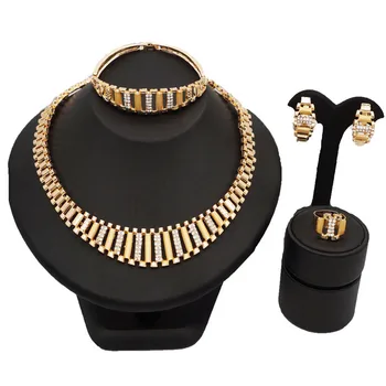 Sexemara african gold jewelry set for women Shaft wheel new fashion necklace bangle hollow crystal earrings ring gift
Sexemara african gold jewelry set for women Shaft wheel new fashion necklace bangle hollow crystal earrings ring gift