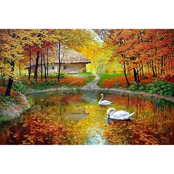 Diamond Painting Full drill square/round Autumn Swan Lake Mosaic DIY Diamond Painting Cross Stitch Embroidery Home Decor
Diamond Painting Full drill square/round Autumn Swan Lake Mosaic DIY Diamond Painting Cross Stitch Embroidery Home Decor