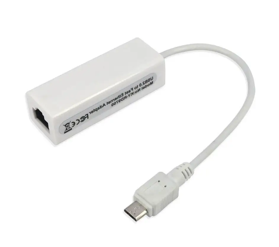 New Micro USB 2.0 Male To RJ-45 Female 5-Pin 10/100Mbps Ethernet LAN Network Adapter Card For Windows Android PC Laptop
New Micro USB 2.0 Male To RJ-45 Female 5-Pin 10/100Mbps Ethernet LAN Network Adapter Card For Windows Android PC Laptop