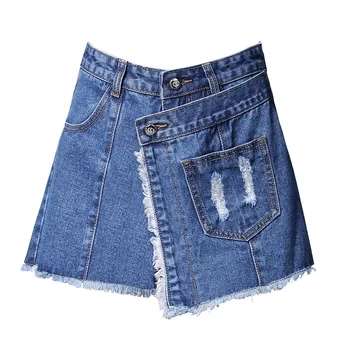 Ladies Summer Fake Two Slim Denim Shorts Women Middle Waisted Blue Skirts Shorts Girls Vintage Single-Breasted Jeans AA51283
Ladies Summer Fake Two Slim Denim Shorts Women Middle Waisted Blue Skirts Shorts Girls Vintage Single-Breasted Jeans AA51283