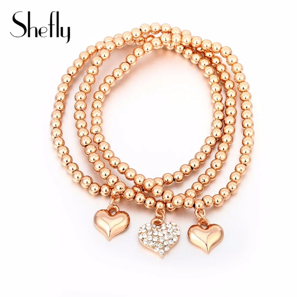Shefly 2018 NEW Heart Zinc Alloy Bracelet Beaded Chain Europe Charms Gold For Womem Bracelet Wristband Jewelry Gift
Shefly 2018 NEW Heart Zinc Alloy Bracelet Beaded Chain Europe Charms Gold For Womem Bracelet Wristband Jewelry Gift
