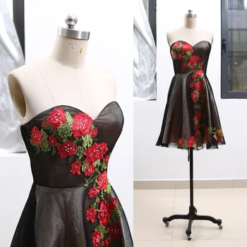 MACloth Black Short Strapless Knee-Length Short Embroidery Tulle Prom Dresses Dress S 264662 Clearance
MACloth Black Short Strapless Knee-Length Short Embroidery Tulle Prom Dresses Dress S 264662 Clearance