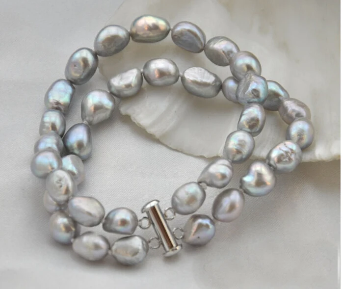 Wedding Woman Gift 2 Rows 6-10mm Gray Natural Freshwater Pearl Bracelet Handmade Woman Jewelry
Wedding Woman Gift 2 Rows 6-10mm Gray Natural Freshwater Pearl Bracelet Handmade Woman Jewelry