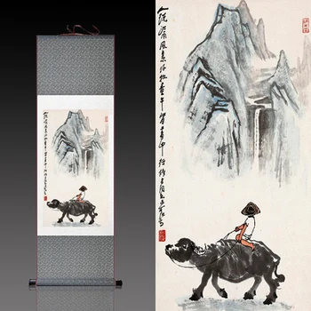 Shepherd boy's waterfall plan silk reel painting antique home decoration
Shepherd boy's waterfall plan silk reel painting antique home decoration