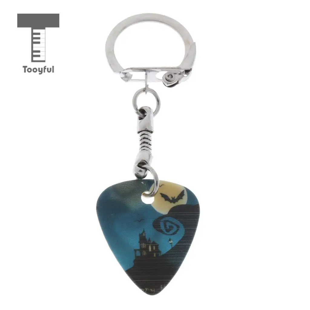 Acoustic Electric Celluloid Smooth Guitar Plectrum Picks Happy Halloween Keychain Key Fob