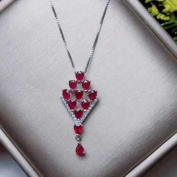 Natural red ruby gem necklace pendant S925 silver natural gemstone pendant Tassels Fan Water drop girlfriend party gift jewelry
Natural red ruby gem necklace pendant S925 silver natural gemstone pendant Tassels Fan Water drop girlfriend party gift jewelry