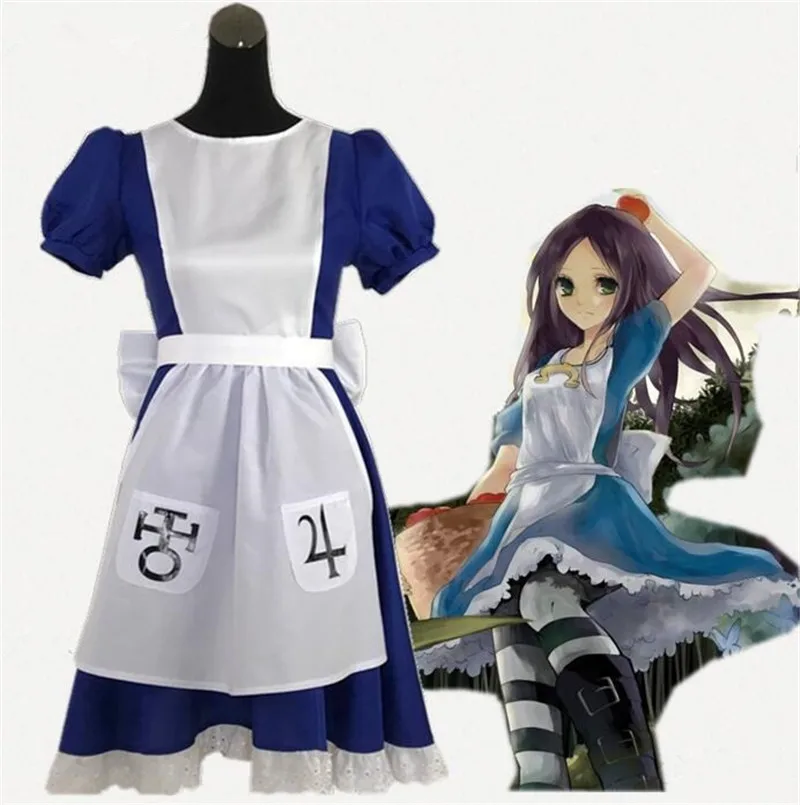 Alice Madness Returns Cosplay Costume Halloween Carnival Uniforms Blue Maid Dress Restaurant Servant Outfit Custom Made A495
Alice Madness Returns Cosplay Costume Halloween Carnival Uniforms Blue Maid Dress Restaurant Servant Outfit Custom Made A495