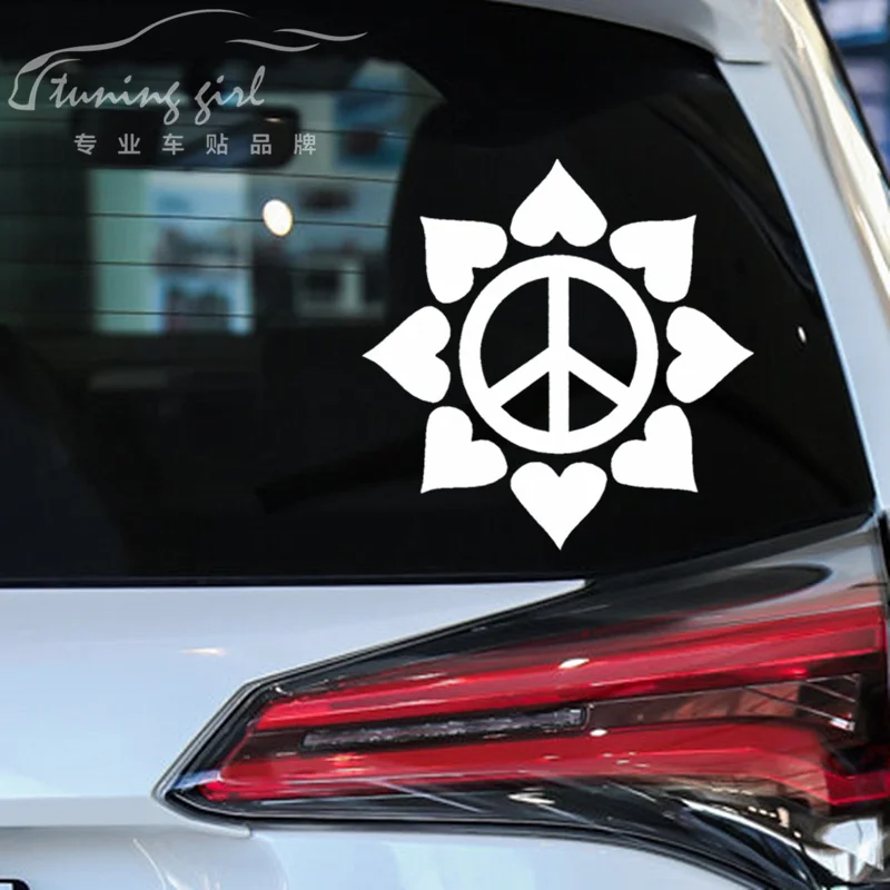 Car Stickers Peace Heart Flower Funny Creative Decals For Fuel Tank Cap Laptop Vinyls Auto Tuning Styling 14x14cm 19x19cm D15
Car Stickers Peace Heart Flower Funny Creative Decals For Fuel Tank Cap Laptop Vinyls Auto Tuning Styling 14x14cm 19x19cm D15