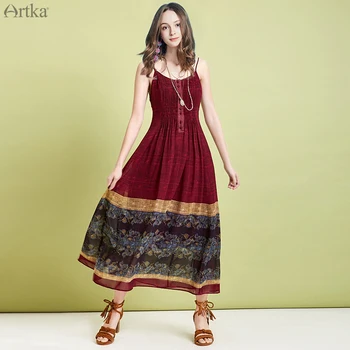 ARTKA 2019 Summer Women Dresses Bohemian Vintage Dress Ethnic Style Print Dress Chiffon Long Spaghetti Strap Dress LA13099X
ARTKA 2019 Summer Women Dresses Bohemian Vintage Dress Ethnic Style Print Dress Chiffon Long Spaghetti Strap Dress LA13099X