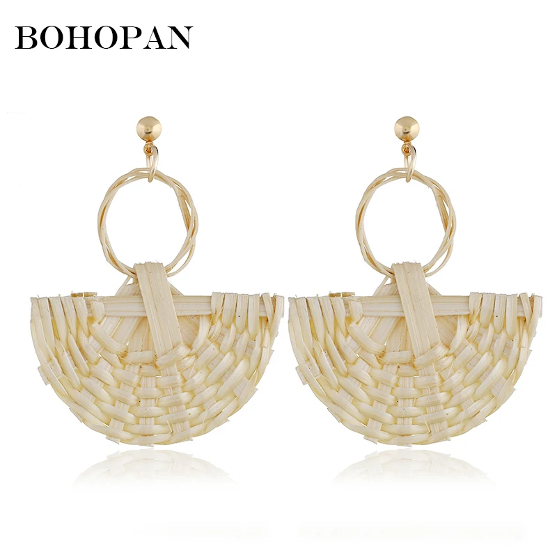Simple Handmade Rattan weaving Earrings Women Geometry Scallop Dangle Earrings Boho Vacation Seaside Jewelry Oorbellen femme
Simple Handmade Rattan weaving Earrings Women Geometry Scallop Dangle Earrings Boho Vacation Seaside Jewelry Oorbellen femme