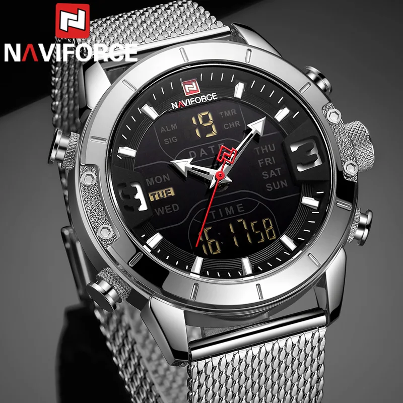 Relogio Masculino Naviforce Top Brand Luxury Sport Digital Military Men Watch Stainless Steel Chronograph Man Wristwatch 9153
Relogio Masculino Naviforce Top Brand Luxury Sport Digital Military Men Watch Stainless Steel Chronograph Man Wristwatch 9153