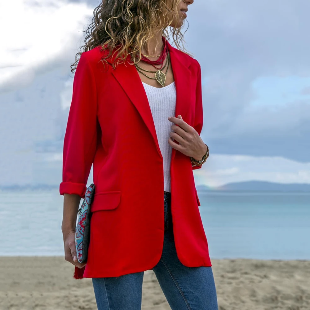 2019 Direct Selling Pockets Spliced Full Casaco Jaquetas Feminino Jacket Splicing Slim Solid Color Long Sleeve Suit New Spot
2019 Direct Selling Pockets Spliced Full Casaco Jaquetas Feminino Jacket Splicing Slim Solid Color Long Sleeve Suit New Spot