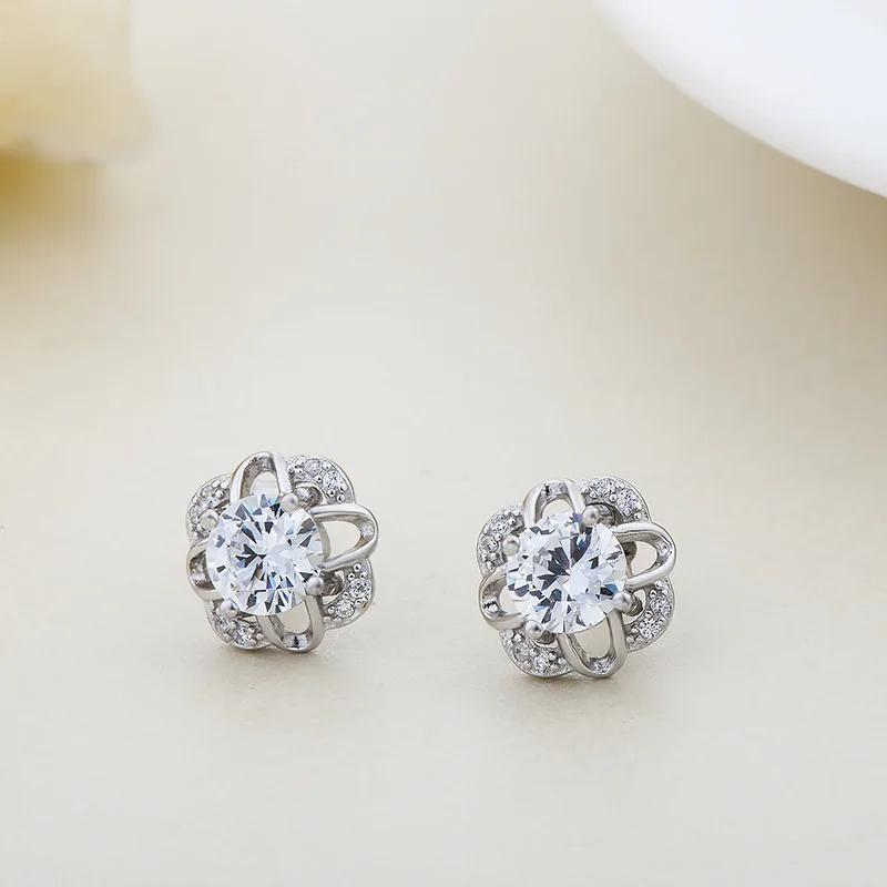 Solid 925 Silver Zircon Diamond Earrings Stud Flower Jewelry Female Gift 18K Gold Plated Wholesale Stud Earrings Women Jewelry
Solid 925 Silver Zircon Diamond Earrings Stud Flower Jewelry Female Gift 18K Gold Plated Wholesale Stud Earrings Women Jewelry