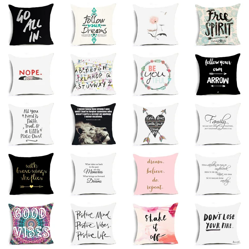 Proverb Letter Polyester Cushion Cover Funny Words Black And White Pillow Case Home Decorative Pillows Cover For Sofa Car Rated
Proverb Letter Polyester Cushion Cover Funny Words Black And White Pillow Case Home Decorative Pillows Cover For Sofa Car Rated