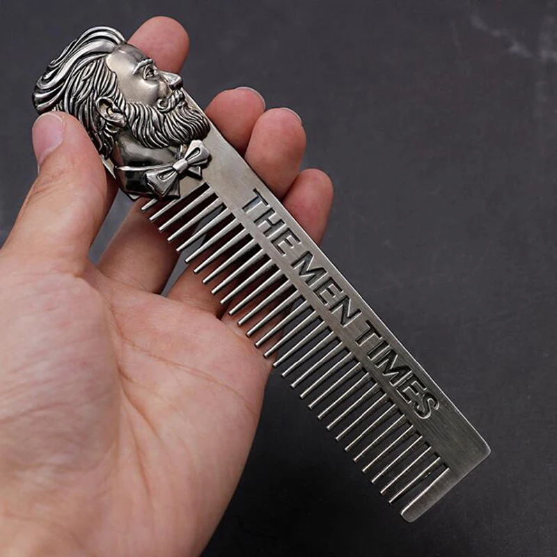 Beard Comb Men Hair Beard Trim Tool Cool Men Beard Shaping Template Stainless Steel High Quality