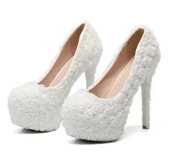 2019 Shoes Wedding Bridal Platform High Heel Ivory White Crystal Peep toe Bride Bridesmaid ladies Prom Pumps 
2019 Shoes Wedding Bridal Platform High Heel Ivory White Crystal Peep toe Bride Bridesmaid ladies Prom Pumps