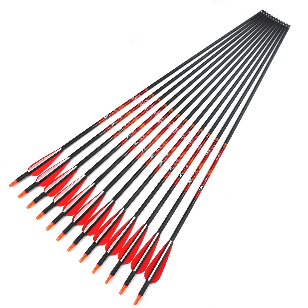 50pc 30 inches Pure Carbon Arrow Spine 350 400 500 ID 6.2 mm With 3 inch TPU Feather +-0.006 Straightness
50pc 30 inches Pure Carbon Arrow Spine 350 400 500 ID 6.2 mm With 3 inch TPU Feather +-0.006 Straightness