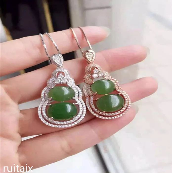 KJJEAXCMY boutique jewels S925 Pure silver inlay natural jade lady pendant + necklace chain chain gourd ornaments
KJJEAXCMY boutique jewels S925 Pure silver inlay natural jade lady pendant + necklace chain chain gourd ornaments