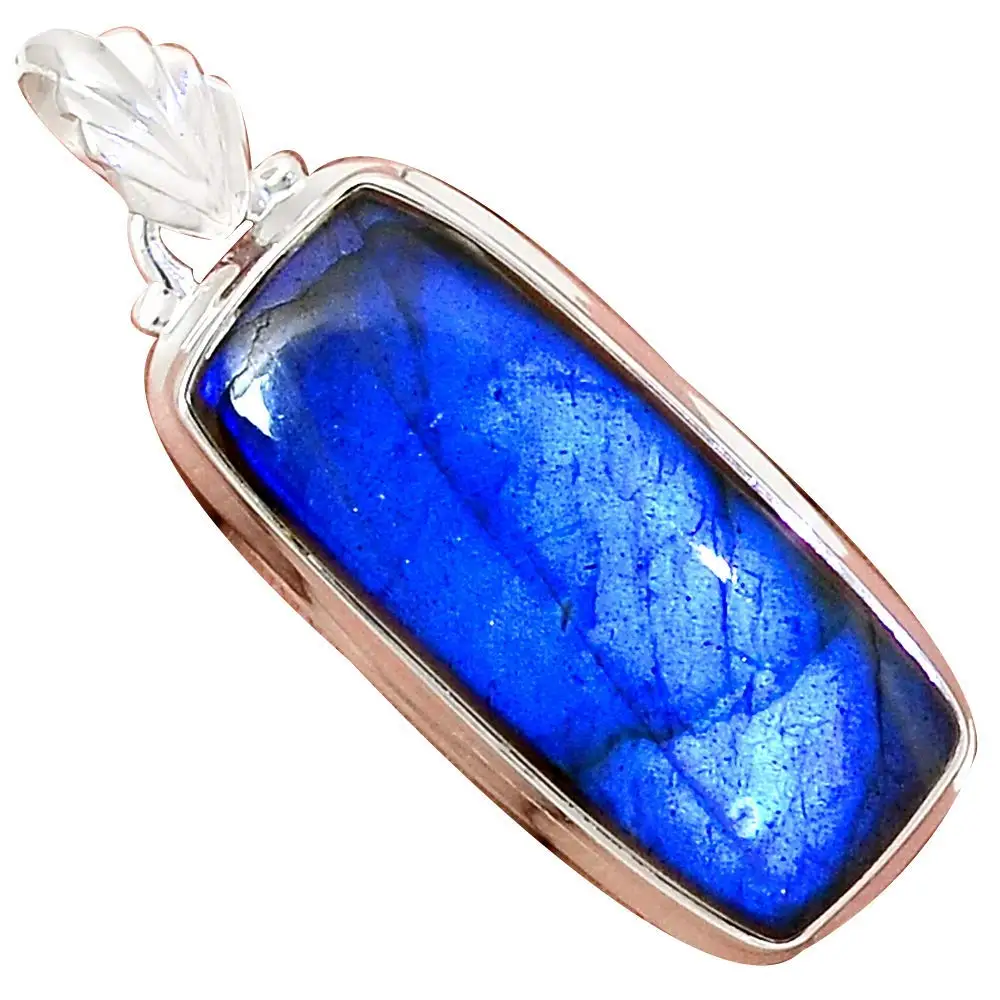 Nature Blue Fire Labradorite Pendant 925 Sterling Silver Jewelry, 48 mm, MHBAP5285
Nature Blue Fire Labradorite Pendant 925 Sterling Silver Jewelry, 48 mm, MHBAP5285