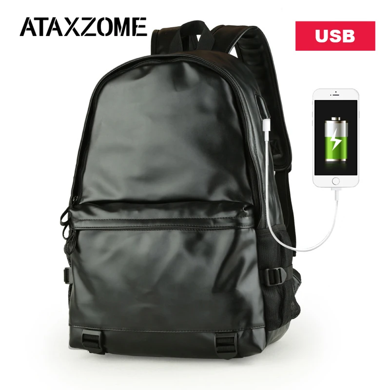 ATAXZOME Men Backpack External USB Charge High Quality PU Waterproof Backpack Fashion Travel Bag Casual School Bag For Teenager
ATAXZOME Men Backpack External USB Charge High Quality PU Waterproof Backpack Fashion Travel Bag Casual School Bag For Teenager