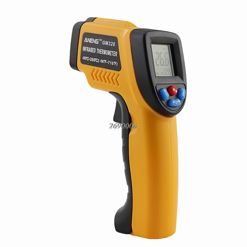 -50~380degrees Handheld Non-Contact Digital LCD Temp IR Laser Gun Infrared Thermometer
-50~380degrees Handheld Non-Contact Digital LCD Temp IR Laser Gun Infrared Thermometer