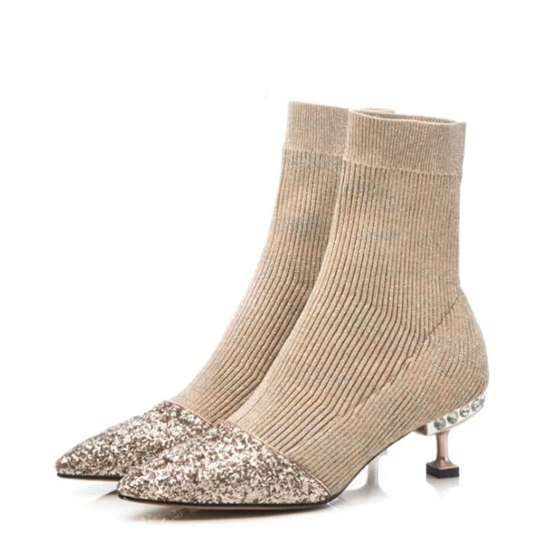 Fashion 2018 new women's boots knit stitching Chelsea boots rhinestone stretch winter short boots high heel women boots
Fashion 2018 new women's boots knit stitching Chelsea boots rhinestone stretch winter short boots high heel women boots