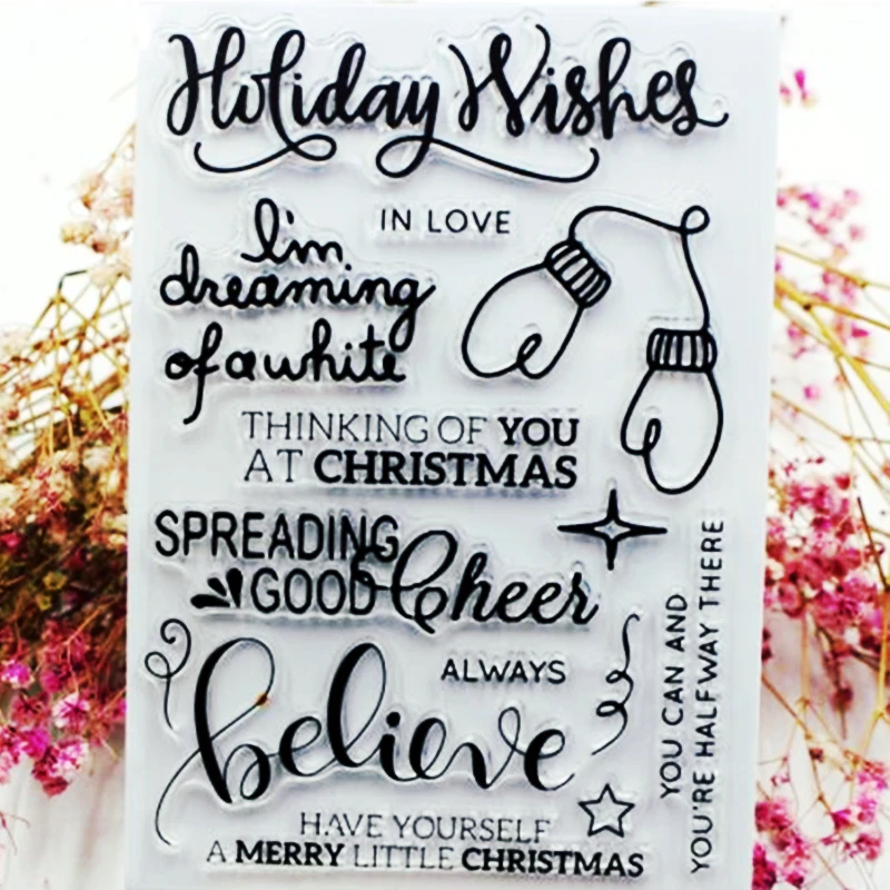 SCS10 Holiday Wishes Silicone Clear Stamps for Scrapbooking DIY Album Cards Decoration Embossing Folder Craft Rubber Stamp Molds
SCS10 Holiday Wishes Silicone Clear Stamps for Scrapbooking DIY Album Cards Decoration Embossing Folder Craft Rubber Stamp Molds
