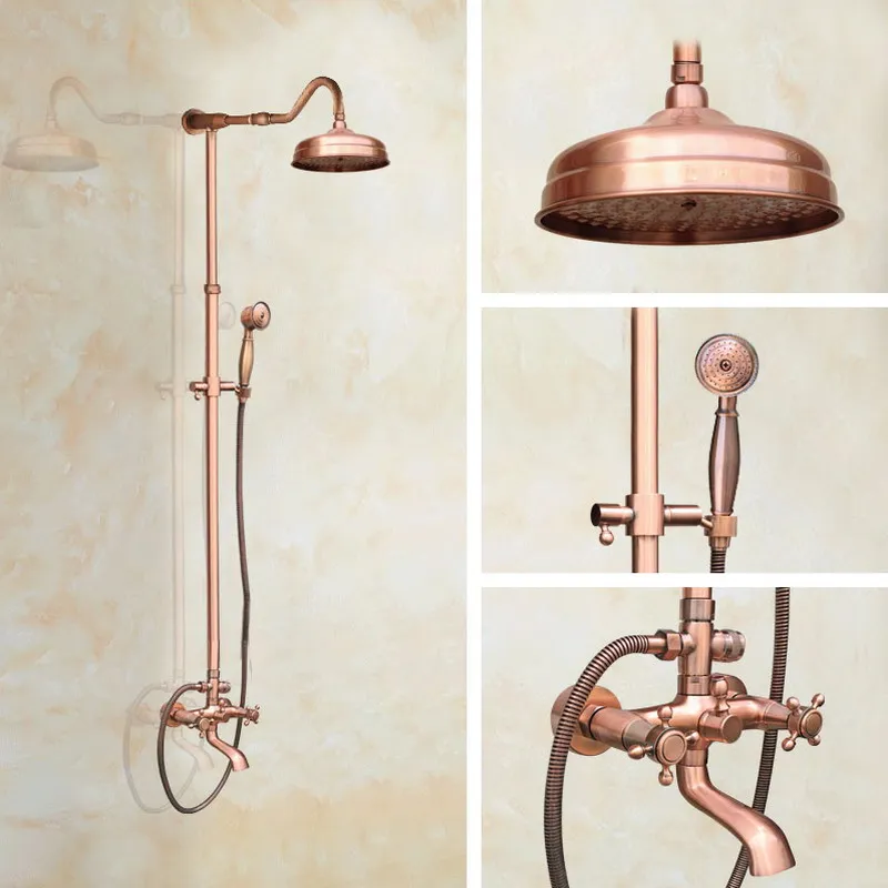 Red Antique Copper Wall Mounted Bathroom Rain Shower Head Handshower Head Rainfall Shower Faucet Set Bath Tub Mixer Tap arg650
Red Antique Copper Wall Mounted Bathroom Rain Shower Head Handshower Head Rainfall Shower Faucet Set Bath Tub Mixer Tap arg650