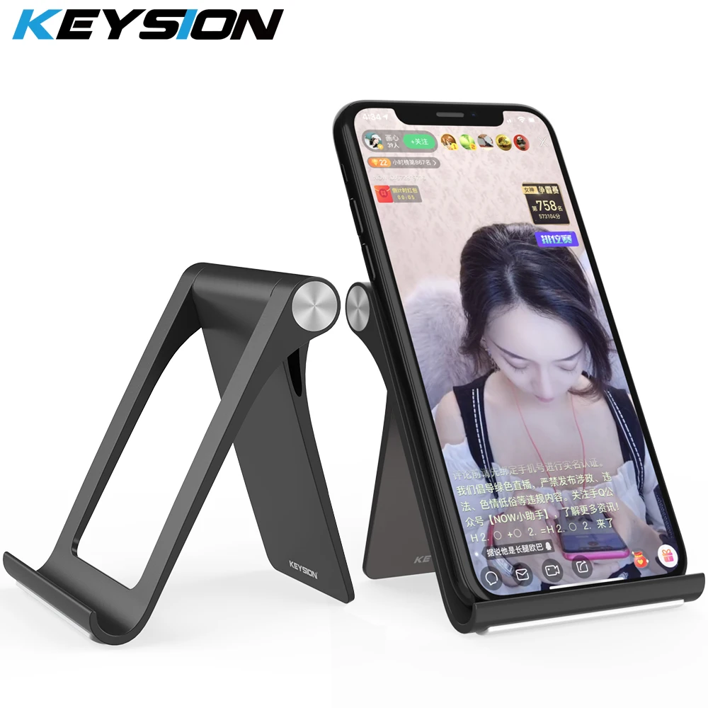 KEYSION Live Phone Holder Stand for iPhone XS Max XR Foldable Mobile Phone Stand for Samsung S9 S8 Desk Tablet Stand for Xiaomi
KEYSION Live Phone Holder Stand for iPhone XS Max XR Foldable Mobile Phone Stand for Samsung S9 S8 Desk Tablet Stand for Xiaomi