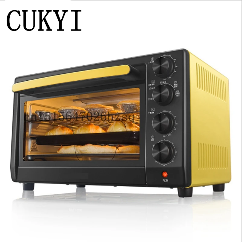 Image CUKYI Household electric Ovens 32L Big capacity 1600W Multi functional Baking Oven, lemon yellow