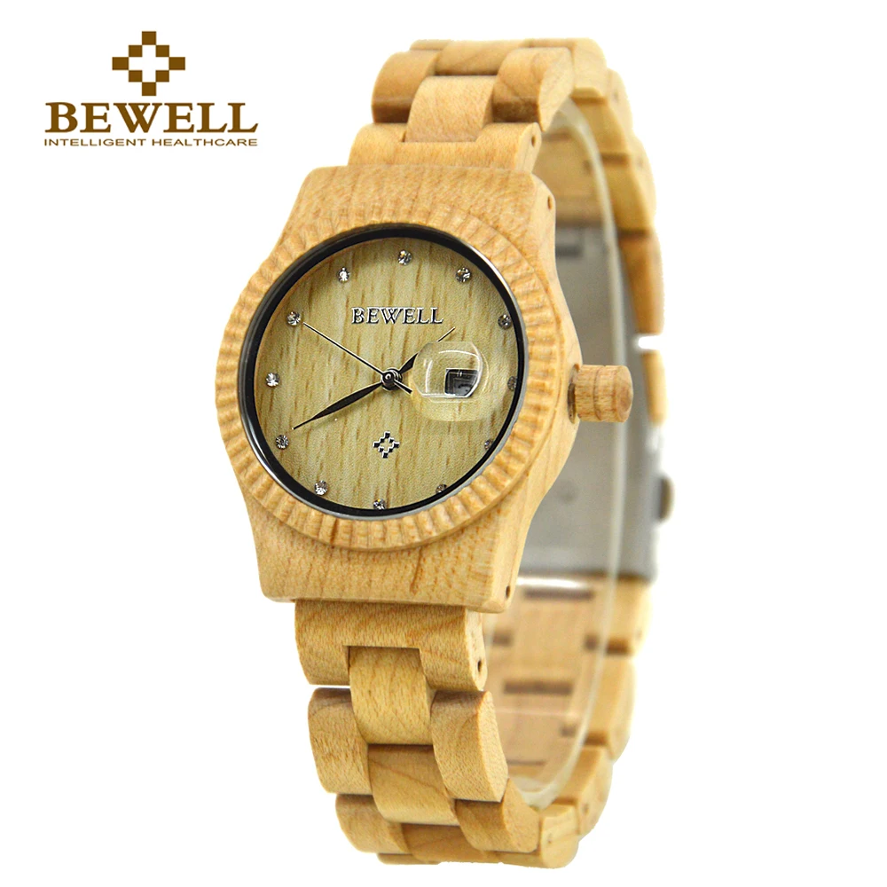 BEWELL Women's Watch Natural Wood Watch Fashion & Crystal Scale Automatic Date Quartz Brand Similar Wooden Watch Gift Box 064AL
BEWELL Women's Watch Natural Wood Watch Fashion & Crystal Scale Automatic Date Quartz Brand Similar Wooden Watch Gift Box 064AL