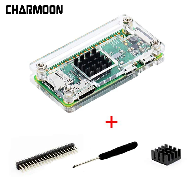 For Raspberry Pi Zero W Case 4 in 1 Acrylic Cover Shell + Heat Sink + Screwdriver + 40 Pin GPIO Connector for Raspberry Pi Zero
For Raspberry Pi Zero W Case 4 in 1 Acrylic Cover Shell + Heat Sink + Screwdriver + 40 Pin GPIO Connector for Raspberry Pi Zero