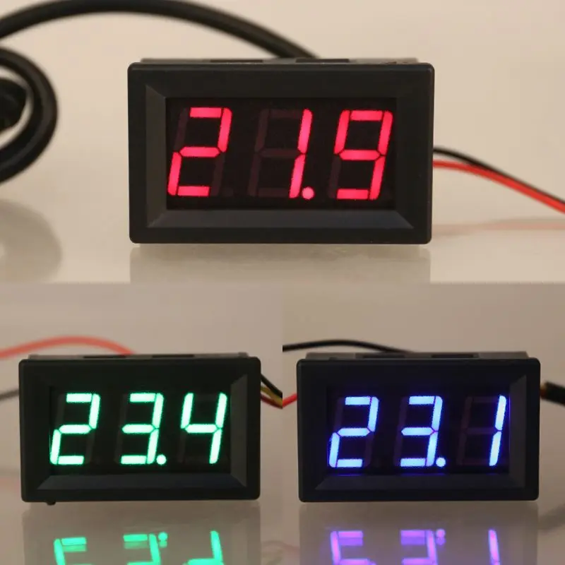 0.56" Mini Digital Thermometer Waterproof 1M Temperature Sensor Probe -55C to 125C Temperature Gauge LED Display
0.56" Mini Digital Thermometer Waterproof 1M Temperature Sensor Probe -55C to 125C Temperature Gauge LED Display