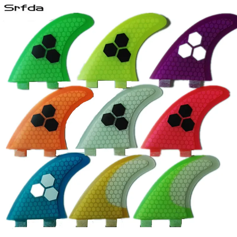 

srfda 8set/lot for FCS box surf FIN surfboard fins with fiberglass bamboo material fot surfboard(three-set) size G5/M