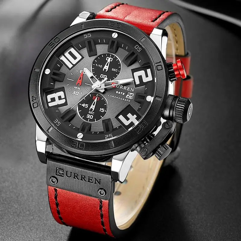 CURREN Men'S Fashion Leather Strap Quartz Sports Watches Outdoor Casual Men Military Waterproof Wristwatch Man Analog Clock Gift
CURREN Men'S Fashion Leather Strap Quartz Sports Watches Outdoor Casual Men Military Waterproof Wristwatch Man Analog Clock Gift