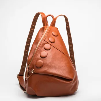 Women Fashion Genuine Leather Backpack Button Decorative Double Shoulder Bag For Travel Bolso Mujer Teen Bagpack Backpacks Lady 
Women Fashion Genuine Leather Backpack Button Decorative Double Shoulder Bag For Travel Bolso Mujer Teen Bagpack Backpacks Lady