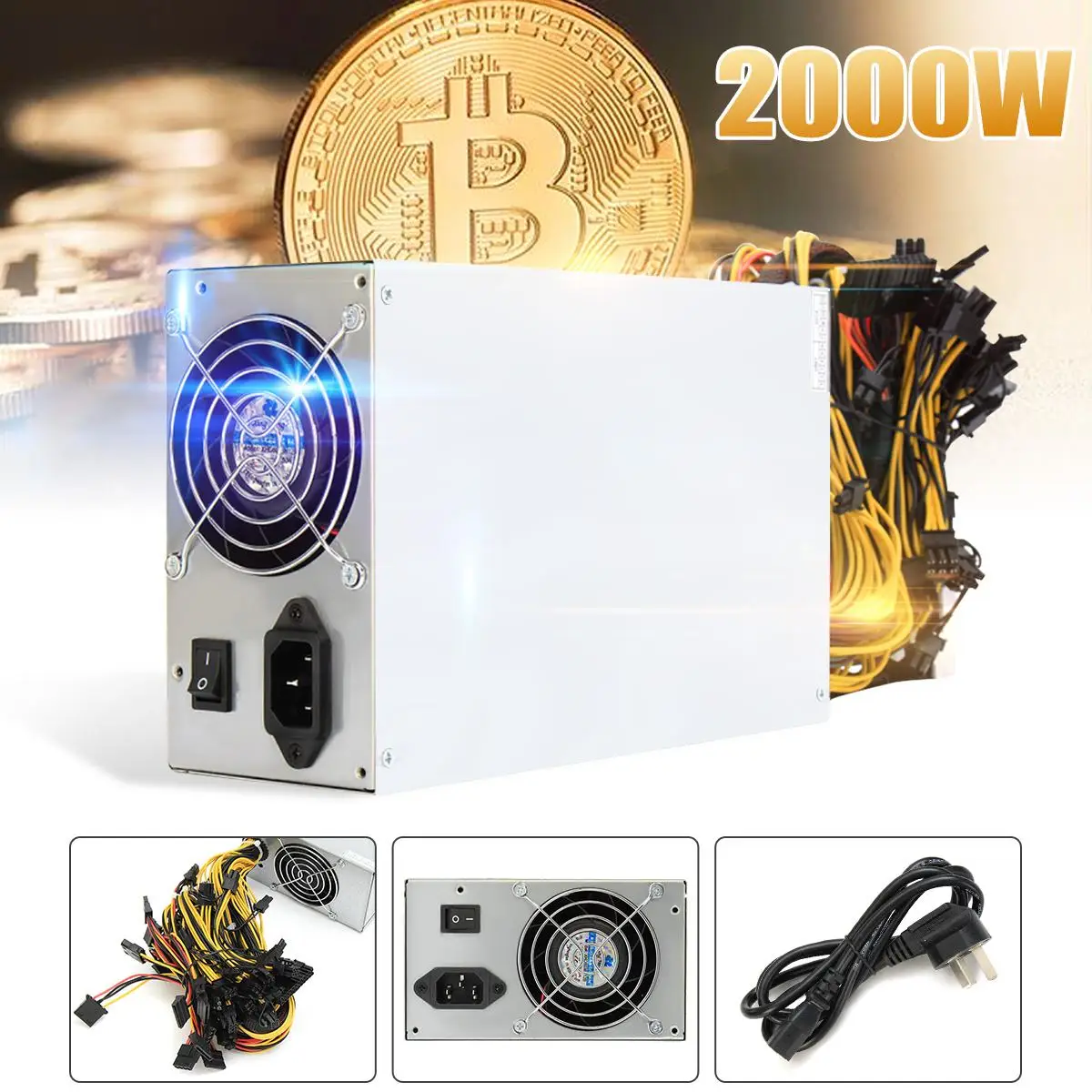 2000W Mining Mine Power Supply For 8GPU Eth Rig Ethereum Coin S9 S7 L 3 170V-240V
2000W Mining Mine Power Supply For 8GPU Eth Rig Ethereum Coin S9 S7 L 3 170V-240V