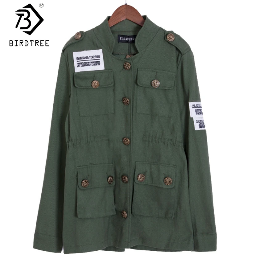 Spring Autumn Women Embroidery Military Army Green Jacket Drawstring Patchwork Foldable Coat casacos femininos Hot Sale C80011Q
Spring Autumn Women Embroidery Military Army Green Jacket Drawstring Patchwork Foldable Coat casacos femininos Hot Sale C80011Q