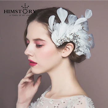HIMSTORY European New Design white Feather Peacock Wedding Headpiece Handmade Rhinestone Bridal Hair Accessories Jewelry
HIMSTORY European New Design white Feather Peacock Wedding Headpiece Handmade Rhinestone Bridal Hair Accessories Jewelry