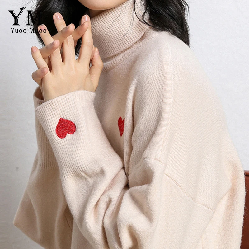 YuooMuoo Elegant Heart Embroidery Turtleneck Sweater Women 2019 Good Quality Soft Knitted Winter Sweater Pullover Ladies Jumper
YuooMuoo Elegant Heart Embroidery Turtleneck Sweater Women 2019 Good Quality Soft Knitted Winter Sweater Pullover Ladies Jumper