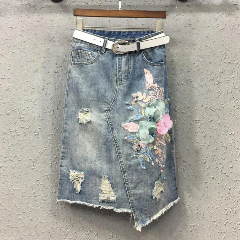 Summer Fall Fashion Women Beading Flower Tassel Irregular High Waisted Denim Skirt , Designer Woman Embroidery Slim Jeans Skirts
Summer Fall Fashion Women Beading Flower Tassel Irregular High Waisted Denim Skirt , Designer Woman Embroidery Slim Jeans Skirts