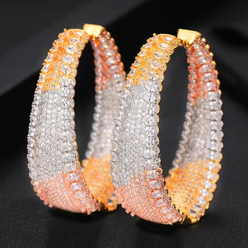 GODKI Luxury Leaves Hoop Earrings For Women Three Tone Color Copper Women High Quality Pave Setting Jewelry
GODKI Luxury Leaves Hoop Earrings For Women Three Tone Color Copper Women High Quality Pave Setting Jewelry